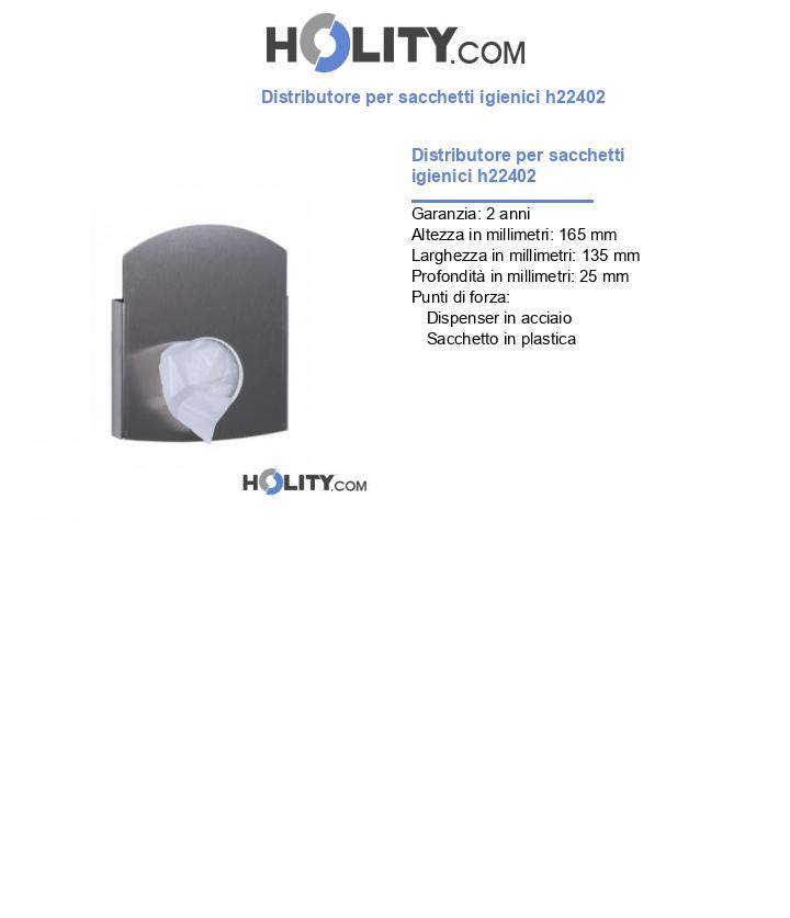Distributore per sacchetti igienici h22402
