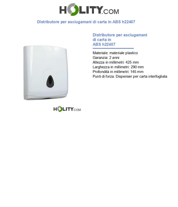 Distributore per asciugamani di carta in ABS h22407