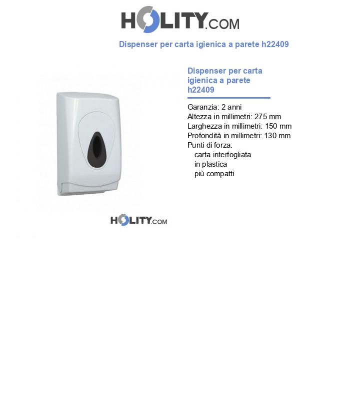 Dispenser per carta igienica a parete h22409