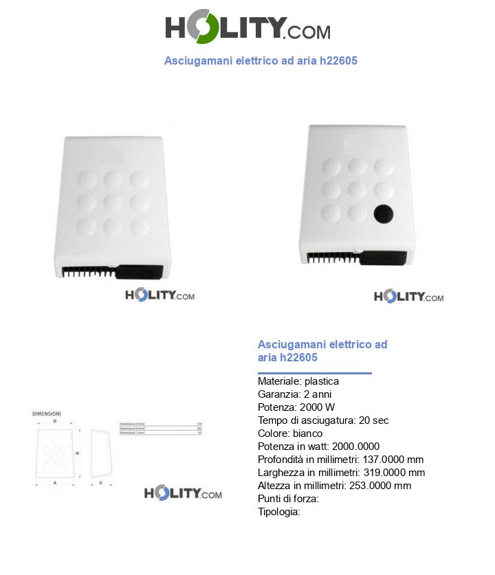 Asciugamani elettrico ad aria h22605
