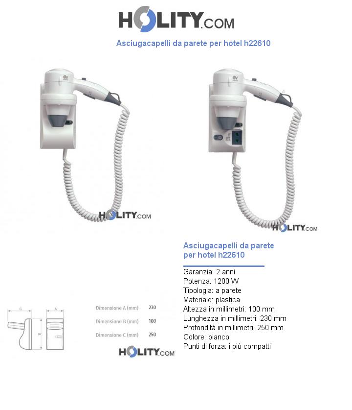 Asciugacapelli da parete per hotel h22610