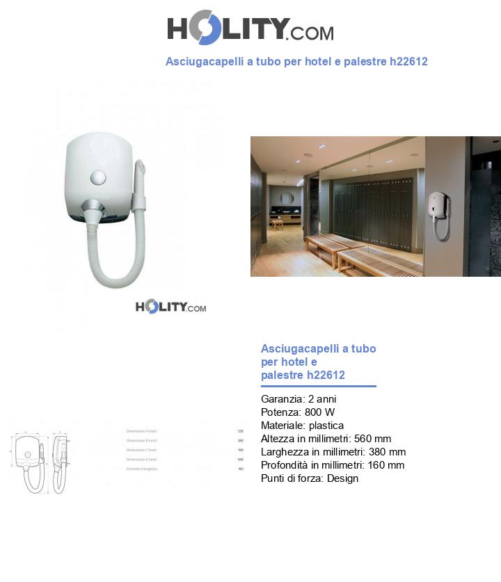 Asciugacapelli a tubo per hotel e palestre h22612