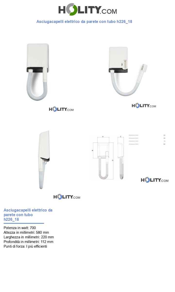 Asciugacapelli elettrico da parete con tubo h226_18