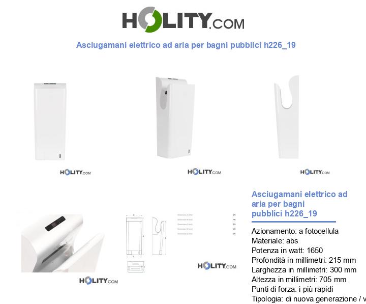 Asciugamani elettrico ad aria per bagni pubblici h226_19