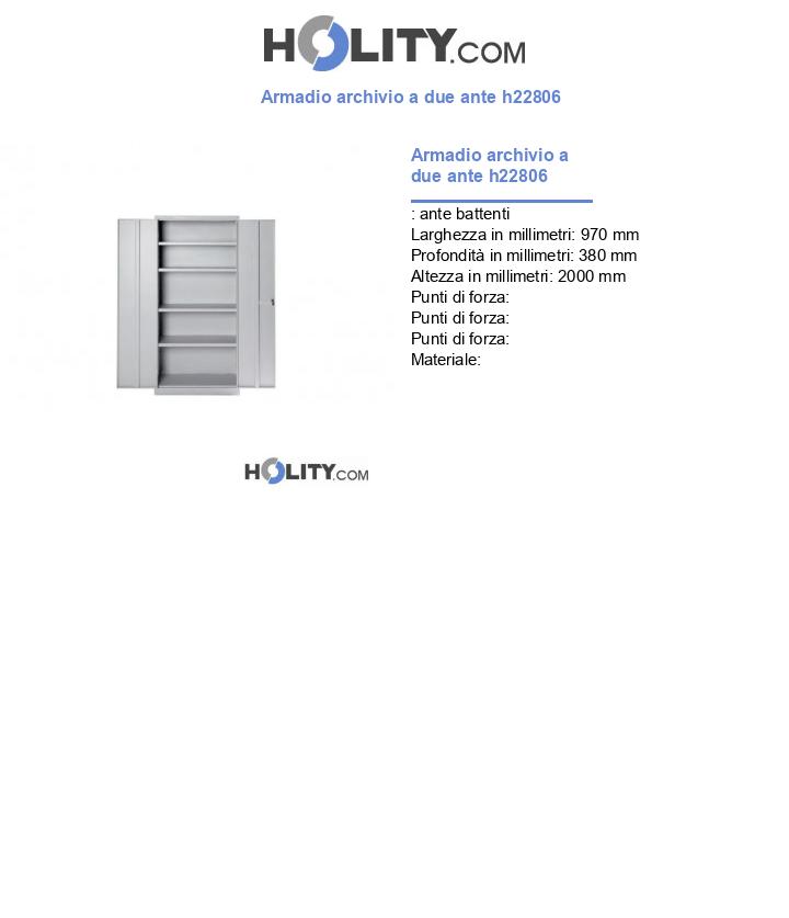 Armadio archivio a due ante h22806