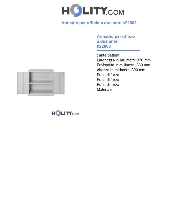 Armadio per ufficio a due ante h22808
