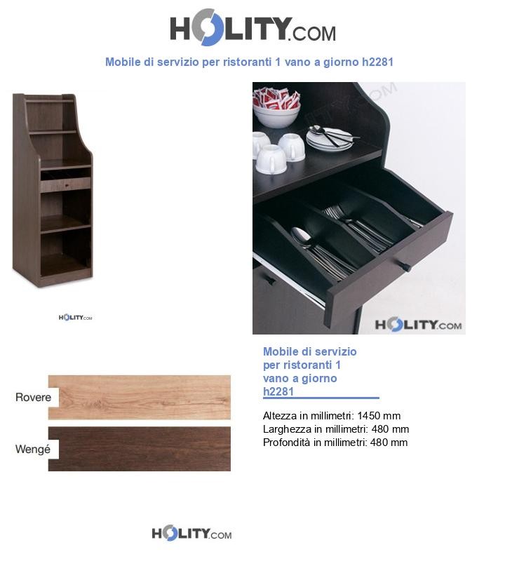 Mobile di servizio per ristoranti 1 vano a giorno h2281