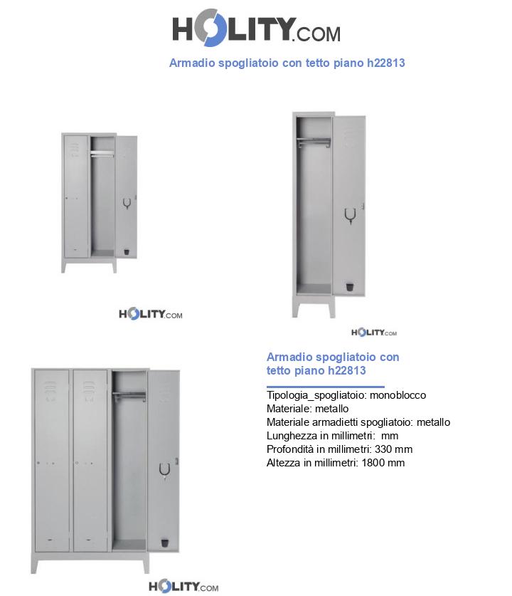 Armadio spogliatoio con tetto piano h22813