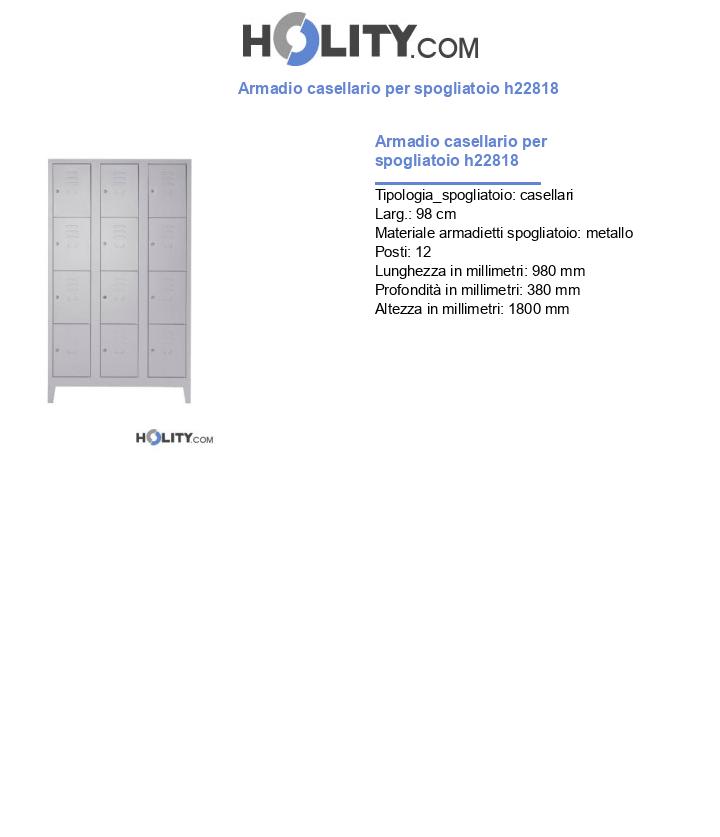 Armadio casellario per spogliatoio h22818
