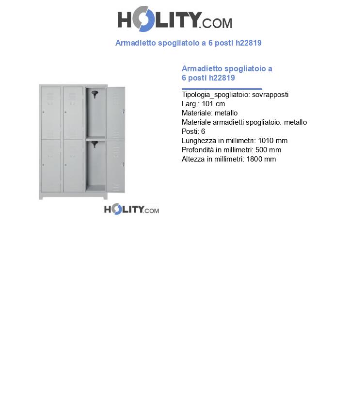 Armadietto spogliatoio a 6 posti h22819