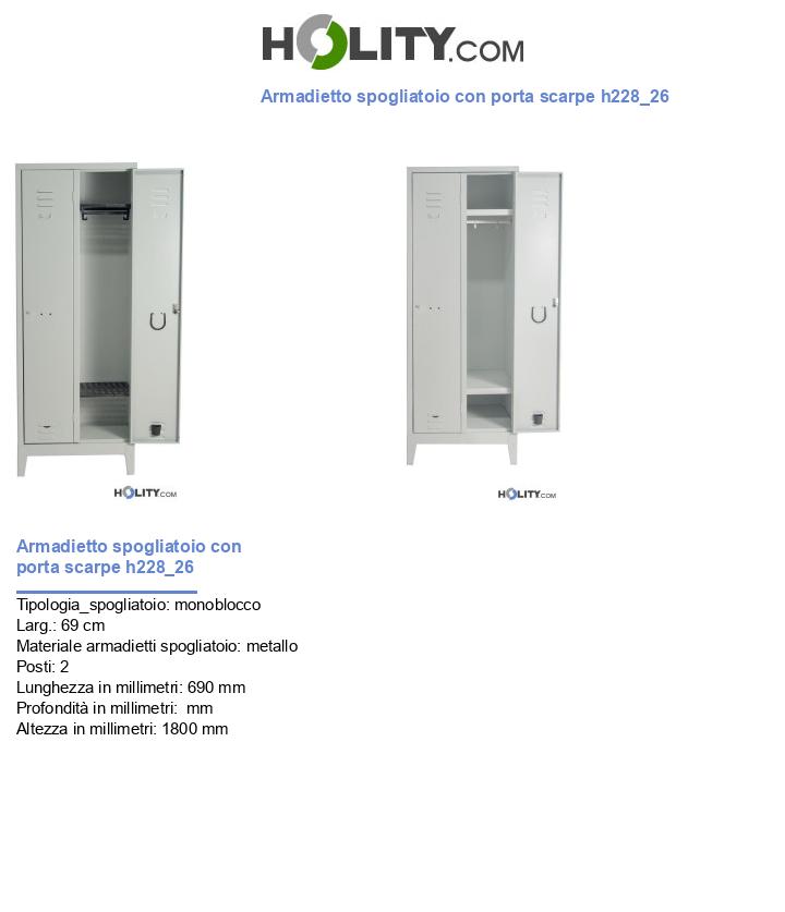 Armadietto spogliatoio con porta scarpe h228_26