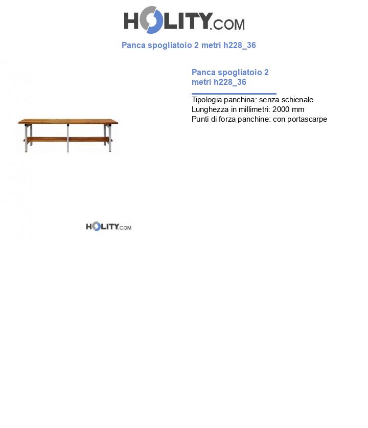 Panca spogliatoio 2 metri h228_36