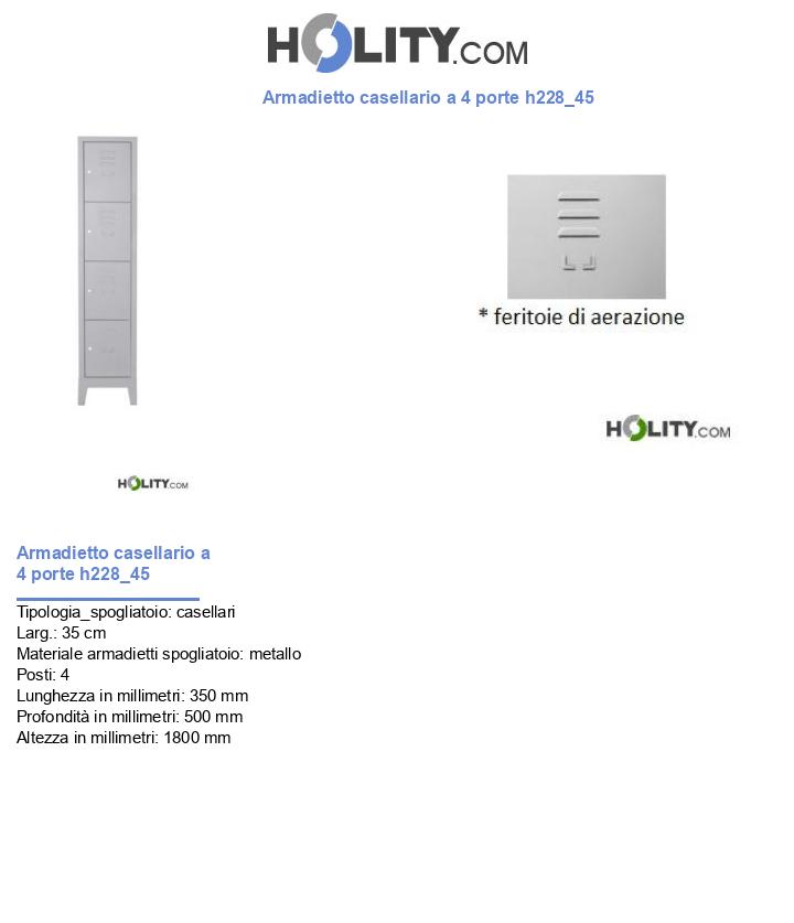 Armadietto casellario a 4 porte h228_45