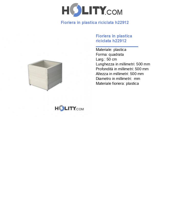 Fioriera in plastica riciclata h22912
