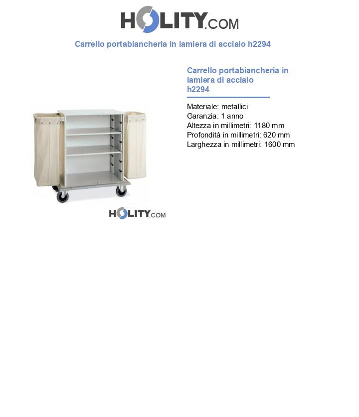 Carrello portabiancheria in lamiera di acciaio h2294