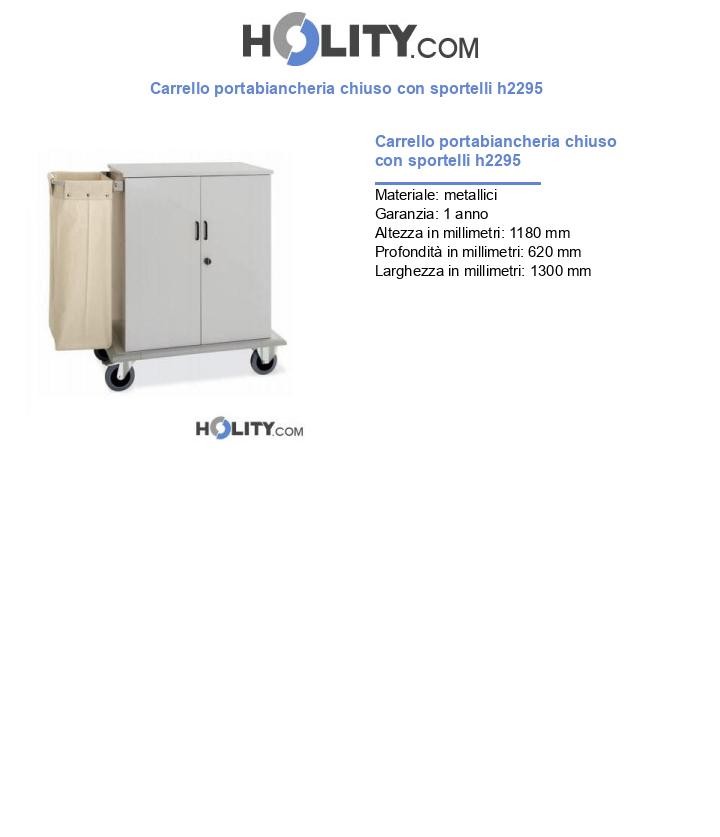 Carrello portabiancheria chiuso con sportelli h2295