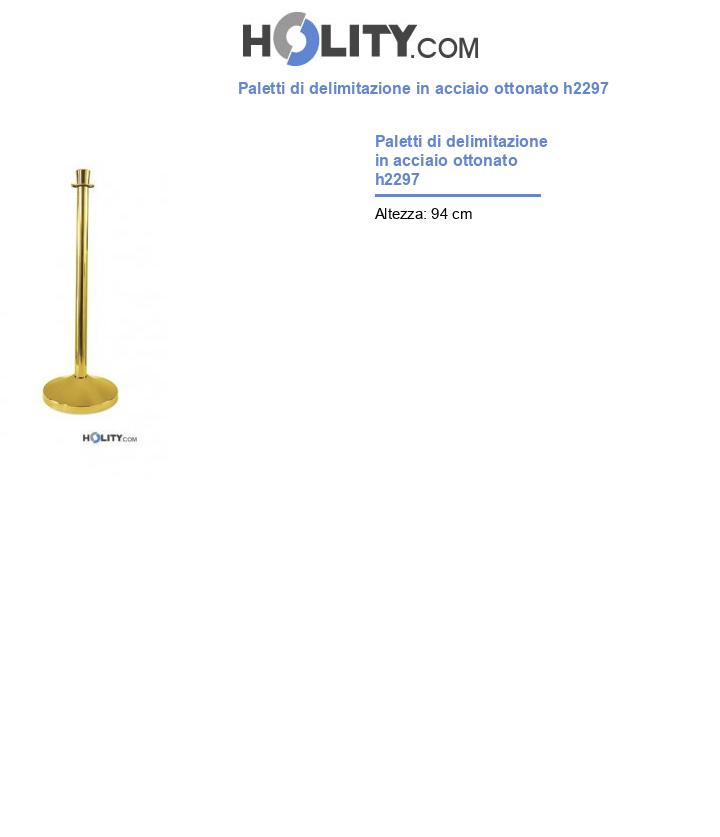 Paletti di delimitazione in acciaio ottonato h2297