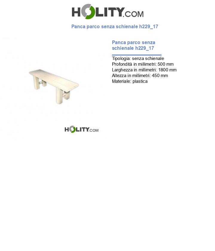 Panca parco senza schienale h229_17
