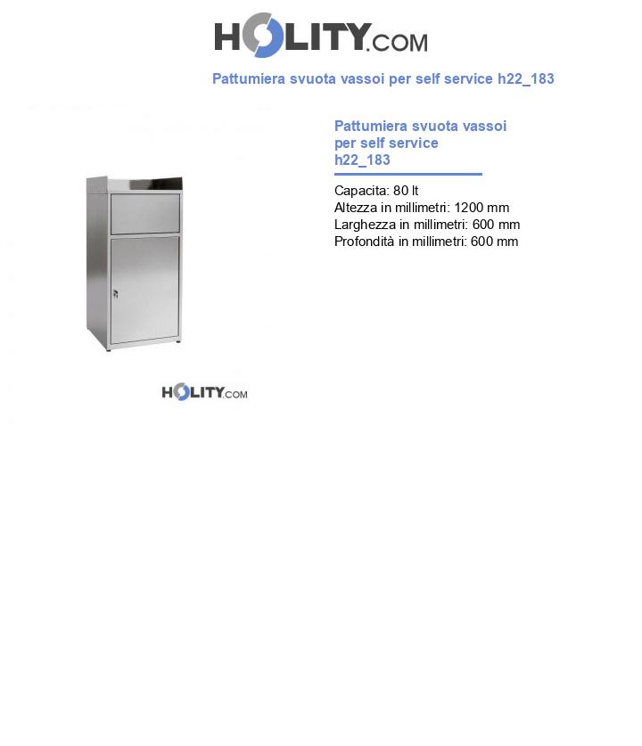 Pattumiera svuota vassoi per self service h22_183
