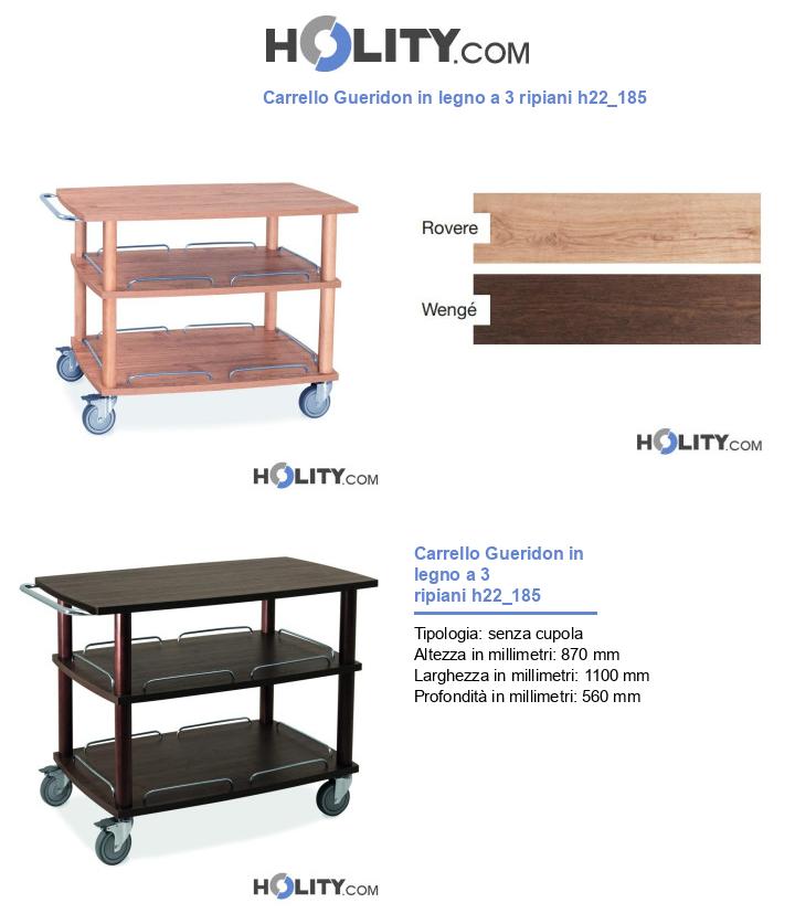 Carrello Gueridon in legno a 3 ripiani h22_185