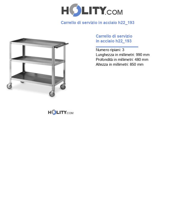Carrello di servizio in acciaio h22_193
