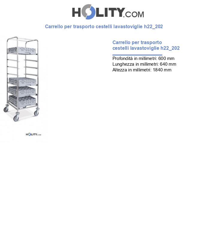 Carrello per trasporto cestelli lavastoviglie h22_202