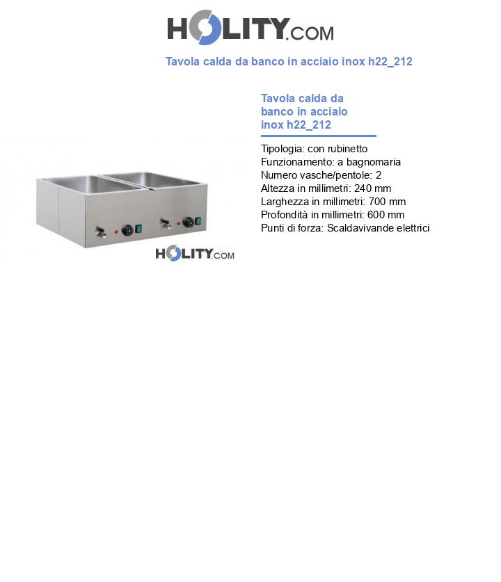 Tavola calda da banco in acciaio inox h22_212