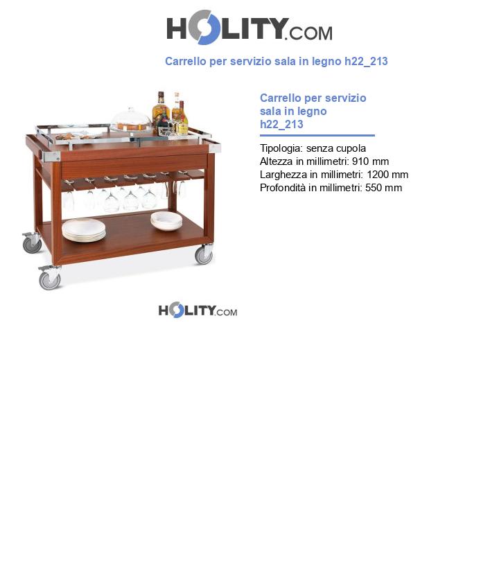Carrello per servizio sala in legno h22_213