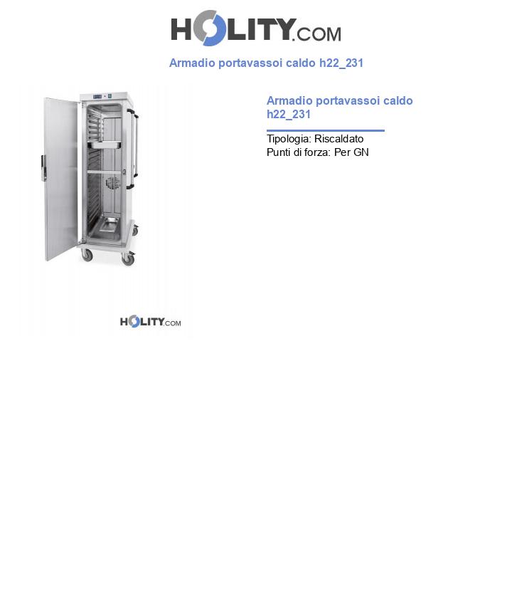 Armadio portavassoi caldo h22_231