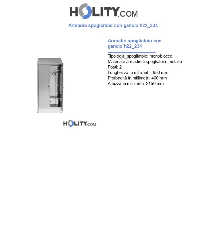 Armadio spogliatoio con gancio h22_234