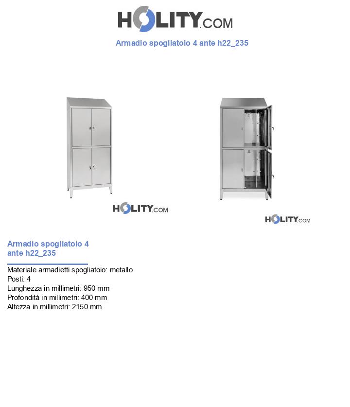 Armadio spogliatoio 4 ante h22_235