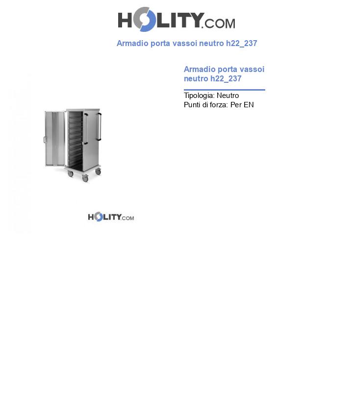 Armadio porta vassoi neutro h22_237