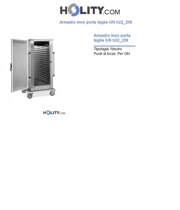 Armadio inox porta teglie GN h22_239
