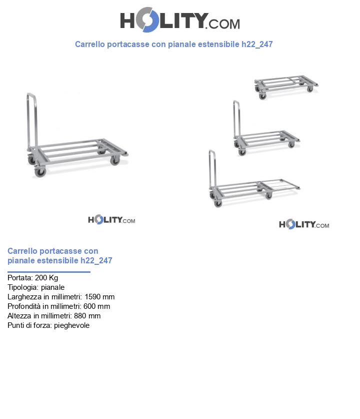 Carrello portacasse con pianale estensibile h22_247