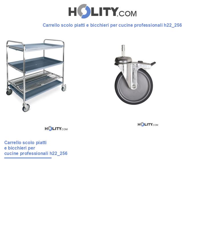 Carrello scolo piatti e bicchieri per cucine professionali h22_256