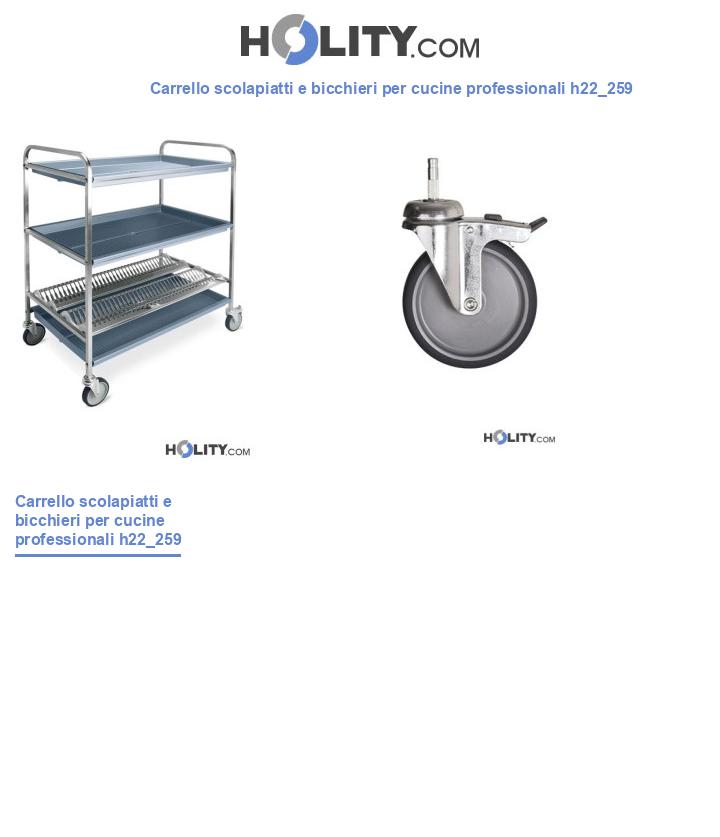 Carrello scolapiatti e bicchieri per cucine professionali h22_259