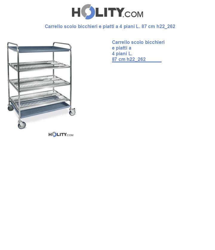 Carrello scolo bicchieri e piatti a 4 piani L. 87 cm h22_262