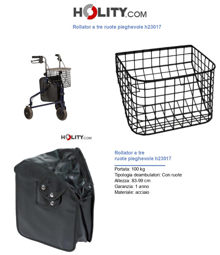 Rollator a tre ruote pieghevole h23017