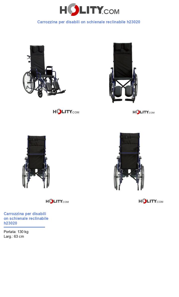 Carrozzina per disabili on schienale reclinabile Termigea h23020