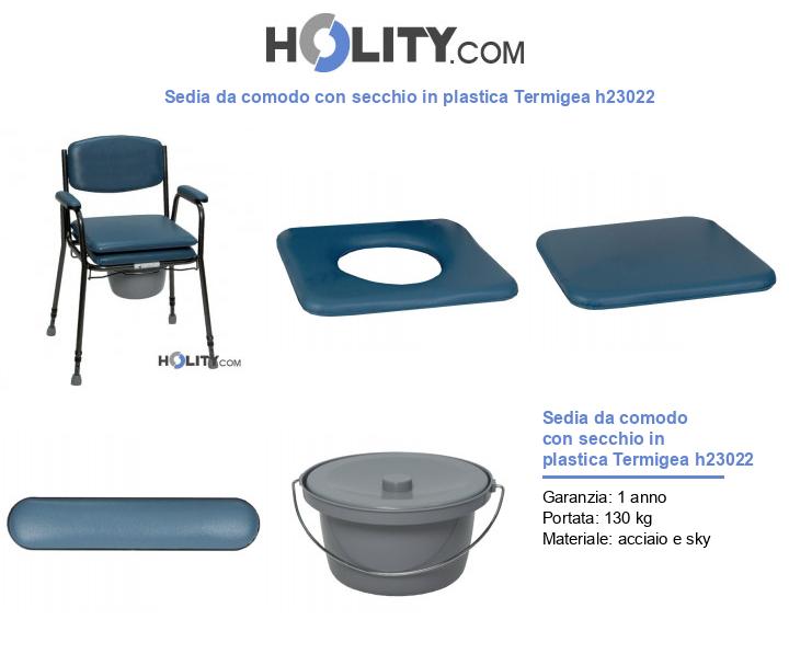 Sedia da comodo con secchio in plastica Termigea h23022