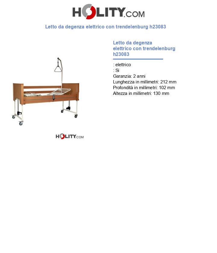 Letto da degenza elettrico con trendelenburg h23083