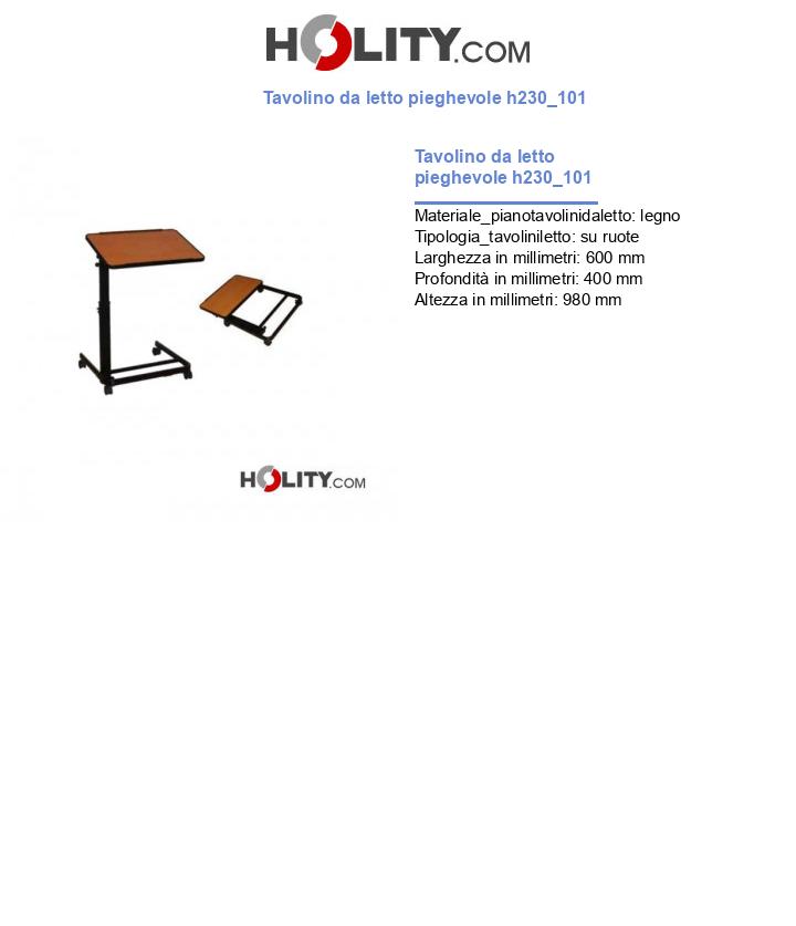 Tavolino da letto pieghevole h230_101