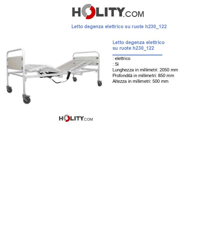 Letto degenza elettrico su ruote h230_122