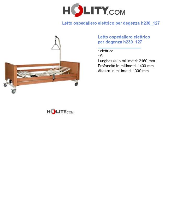 Letto ospedaliero elettrico per degenza h230_127