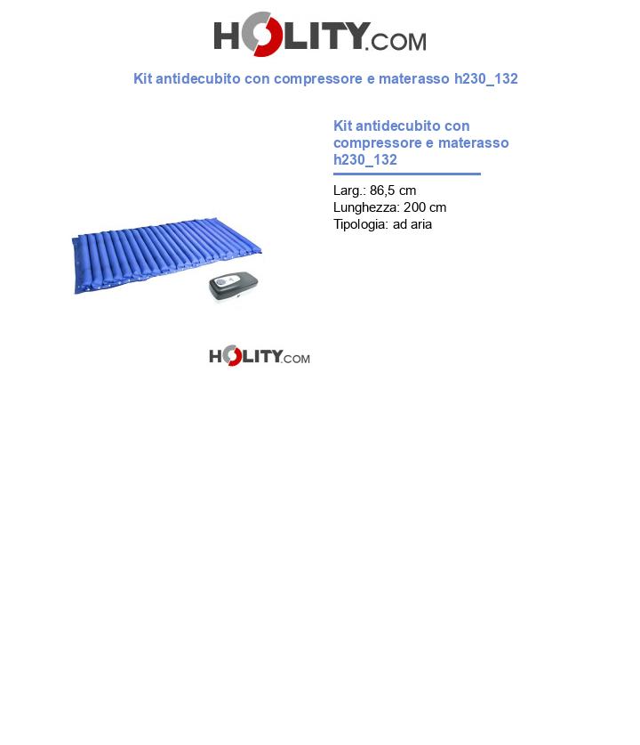 Kit antidecubito con compressore e materasso h230_132