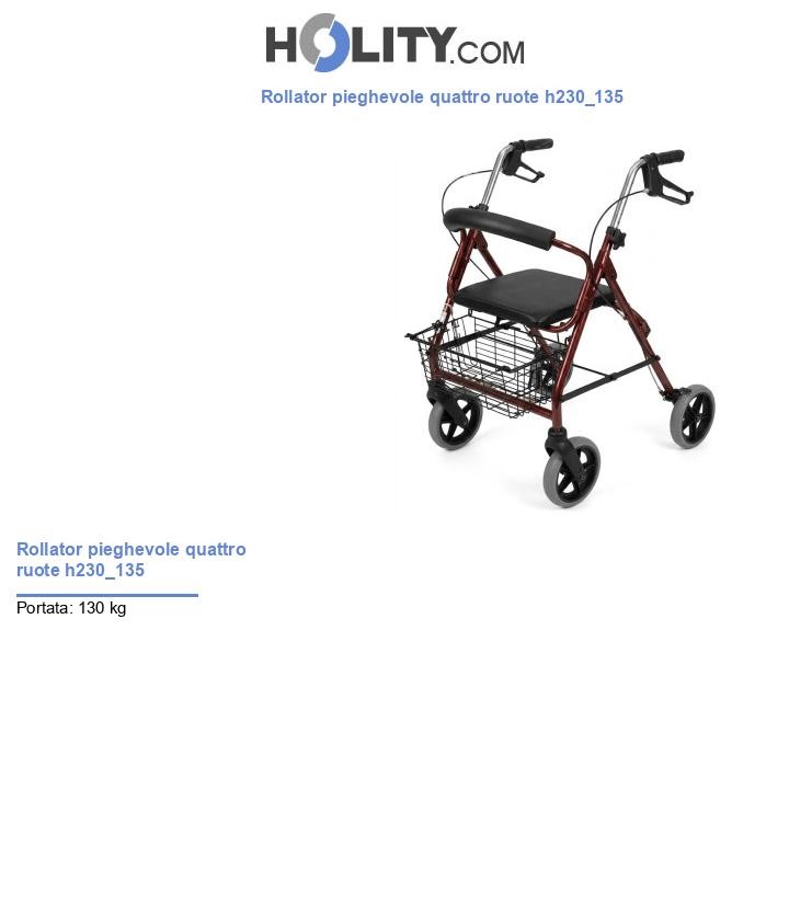 Rollator pieghevole quattro ruote h230_135
