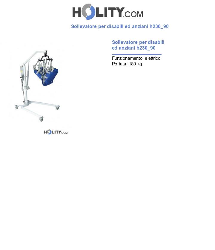 Sollevatore per disabili ed anziani h230_90
