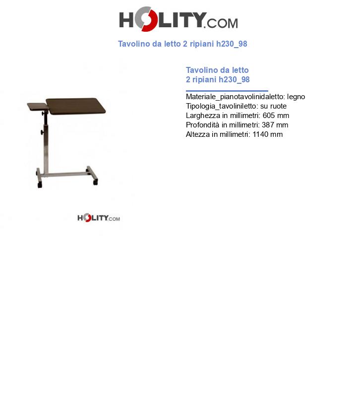 Tavolino da letto 2 ripiani h230_98