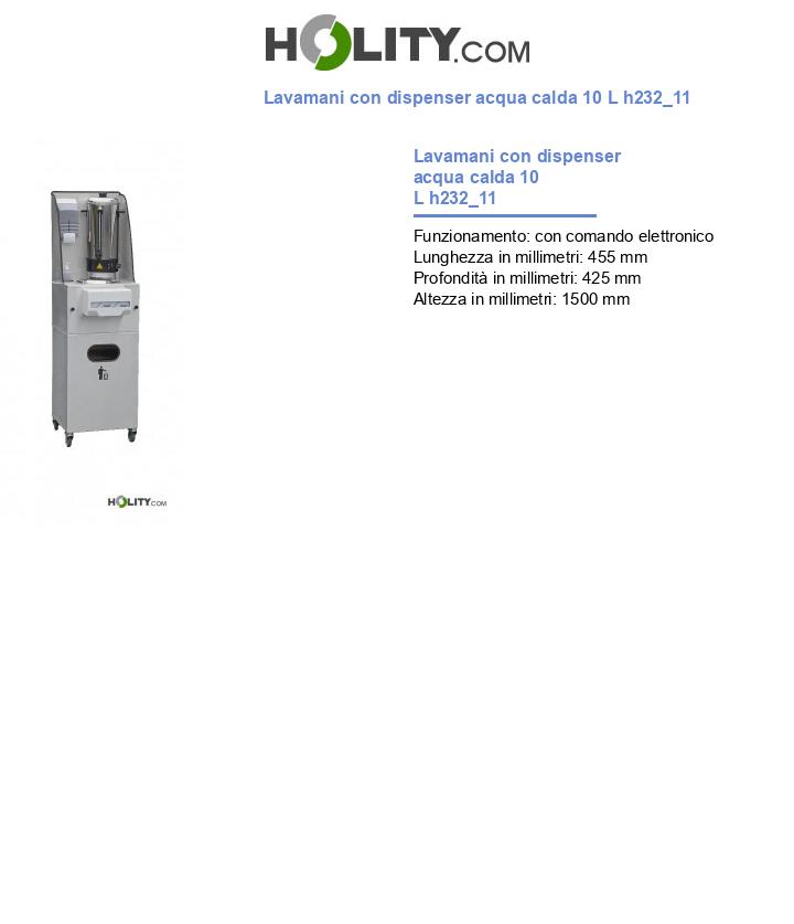 Lavamani con dispenser acqua calda 10 L h232_11