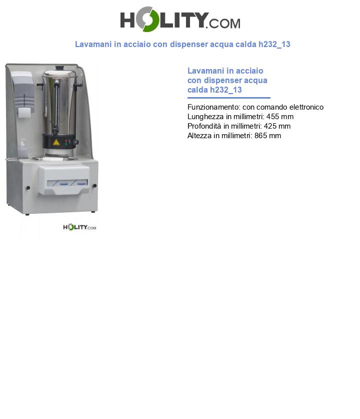 Lavamani in acciaio con dispenser acqua calda h232_13